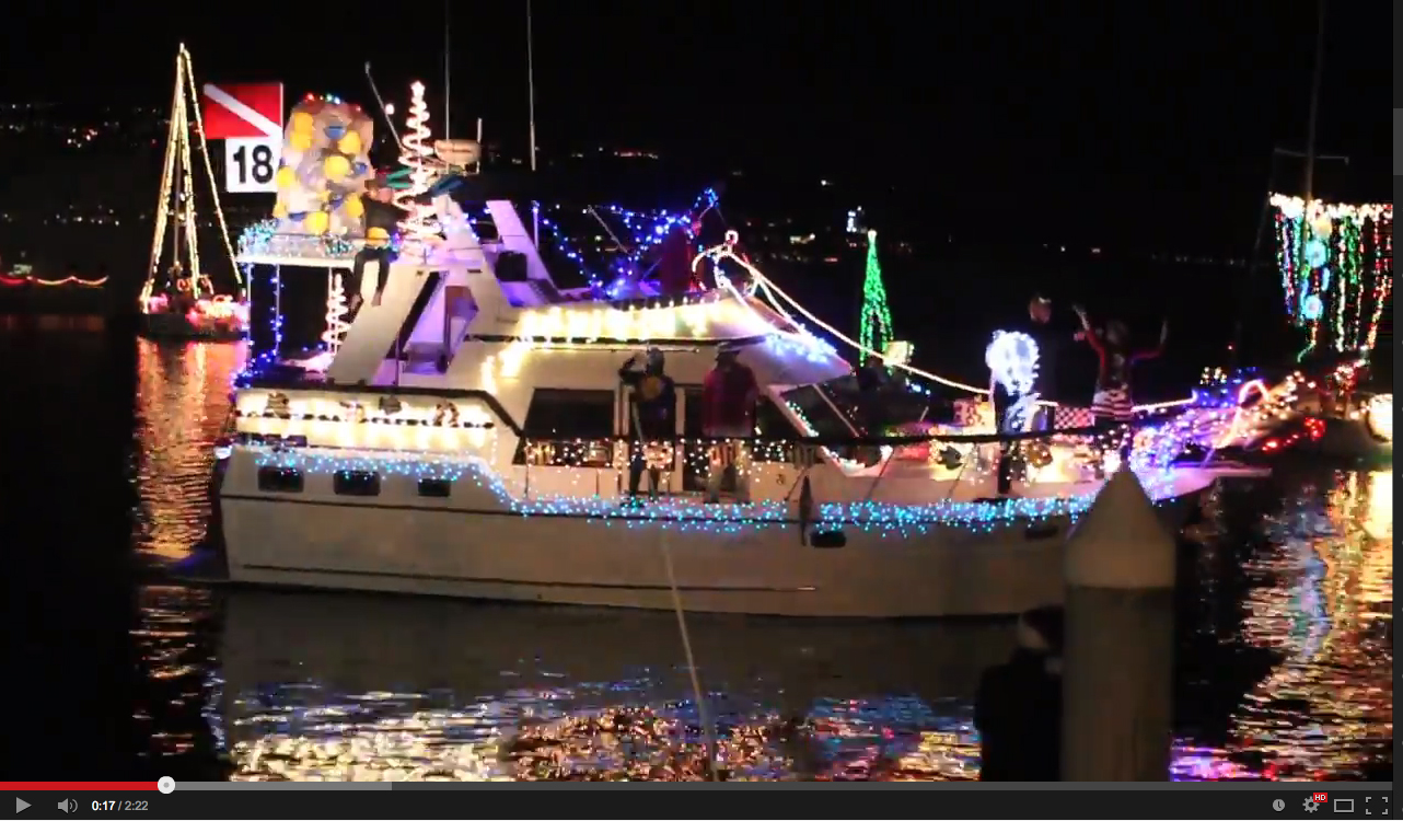 Redondo Beach Holiday Boat Parade at King Harbor Yacht Club Mad Video